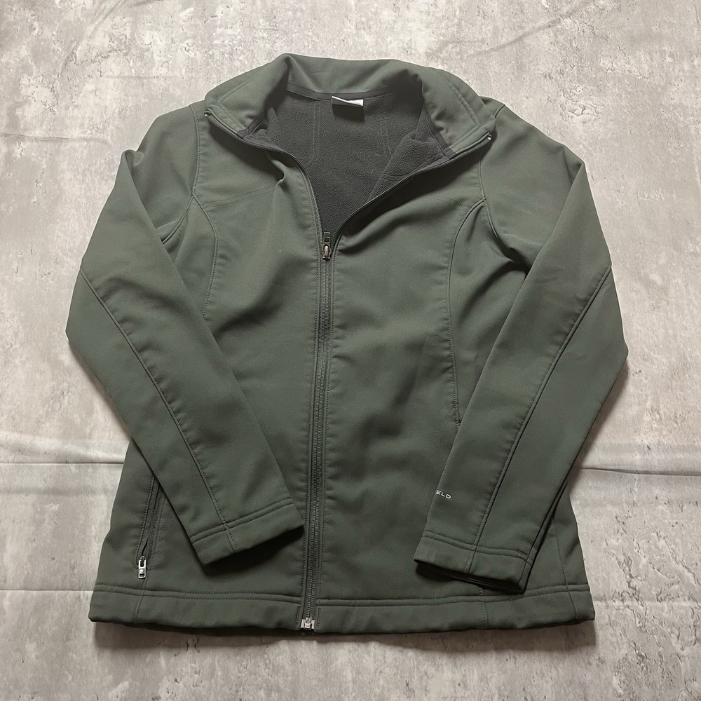 Columbia Jacket Womens Medium Green Soft Shell Full Zip Omni Shield Outdoors